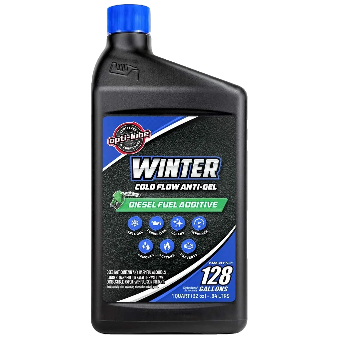Opti-Lube Winter Anti-gel Diesel Fuel Additive: Quart, Treats up to 128 Gallons