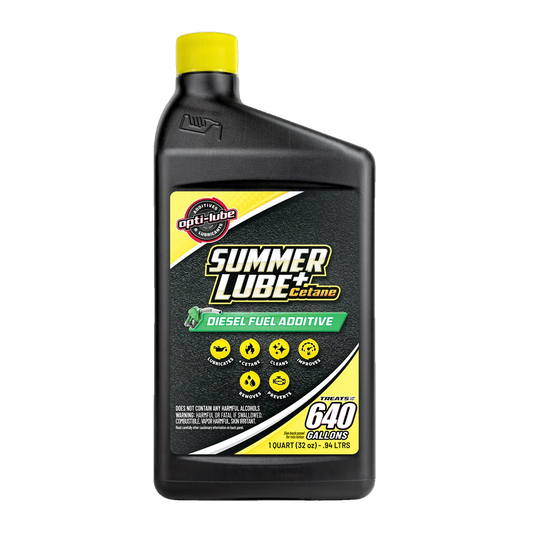 Opti-Lube Summer Lube +Cetane Formula Diesel Fuel Additive: Quart, Case of 12 Treats up to 640 Gallons per Quart