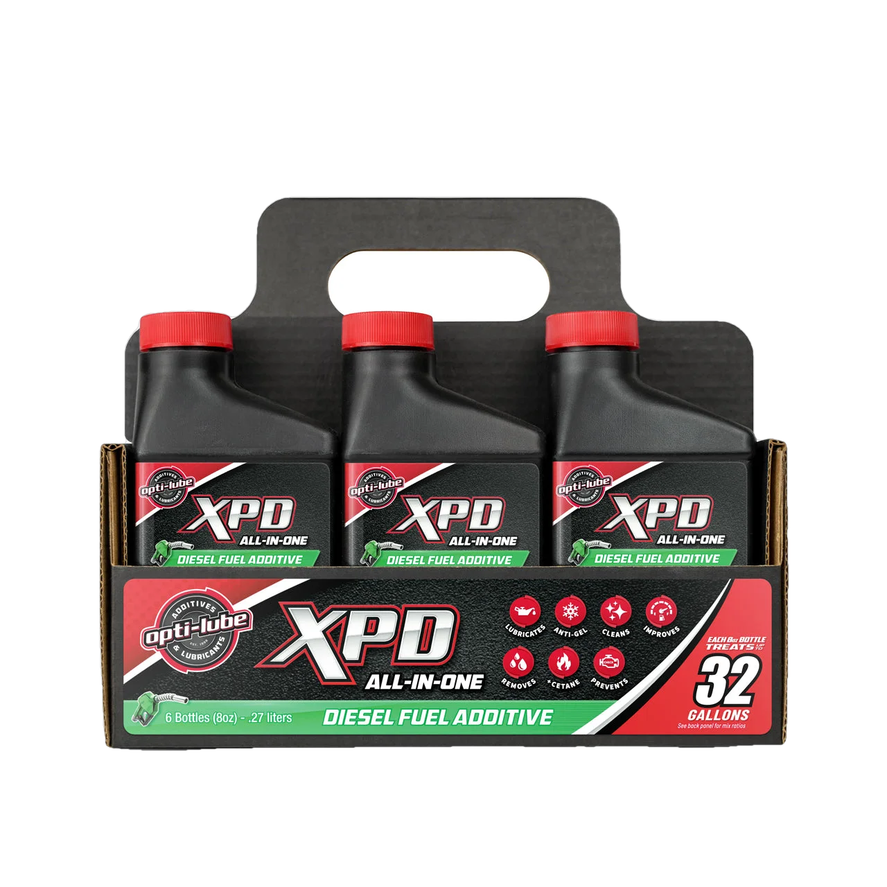 Opti-Lube XPD All-In-One Diesel Fuel Additive: 8oz 6 pack, Treats up to 32 Gallons per 8oz bottle Opti-Lube XPD All-In-One Diesel Fuel Additive: 8oz 6 pack, Treats up to 32 Gallons per 8oz bottle
