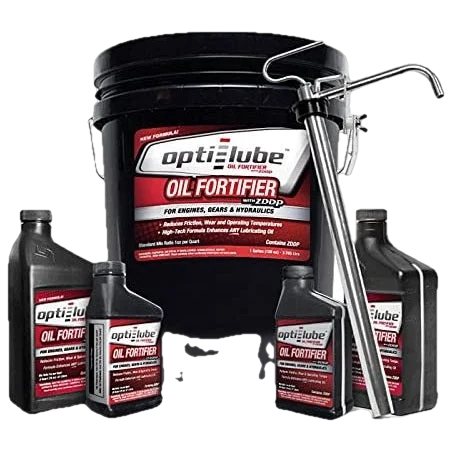 Opti-Lube Oil Fortifier with ZDDP (Zinc): 5 Gallon Pail with Heavy Duty Accessories, Treats up to 640 Quarts of Oil