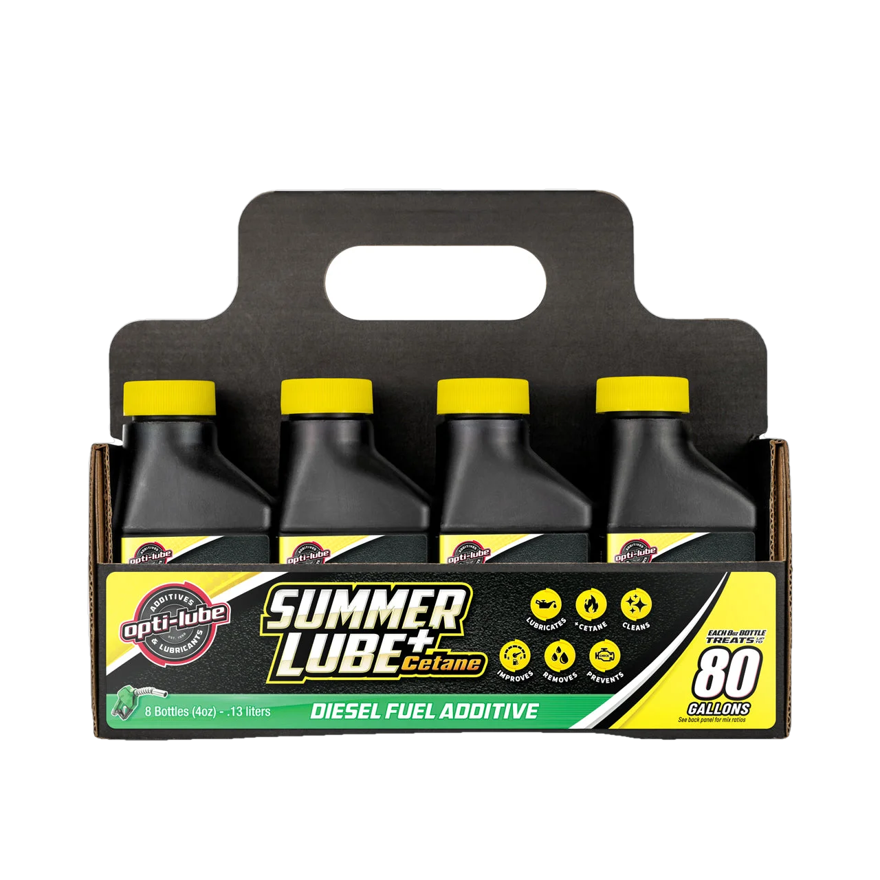Opti-Lube Summer Lube +Cetane Diesel Fuel Additive: 4oz 8 Pack, Treats up to 80 Gallons per 4oz Bottle
