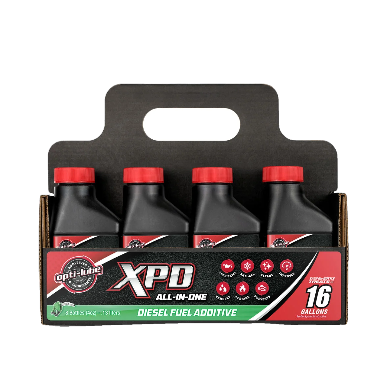 Opti-Lube XPD All-In-One Diesel Fuel Additive: 4oz 8 pack, Treats up to 16 Gallons per 4oz bottle