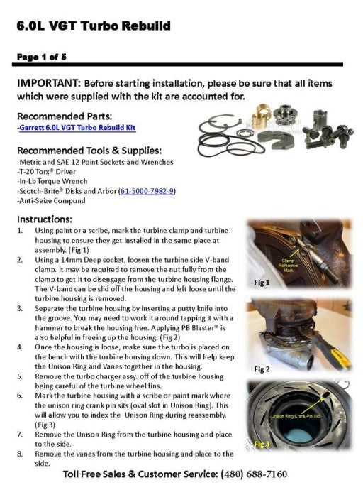 976 Instructions 6.0L Powerstroke VGT Turbo Rebuild Instructions – KC Turbos