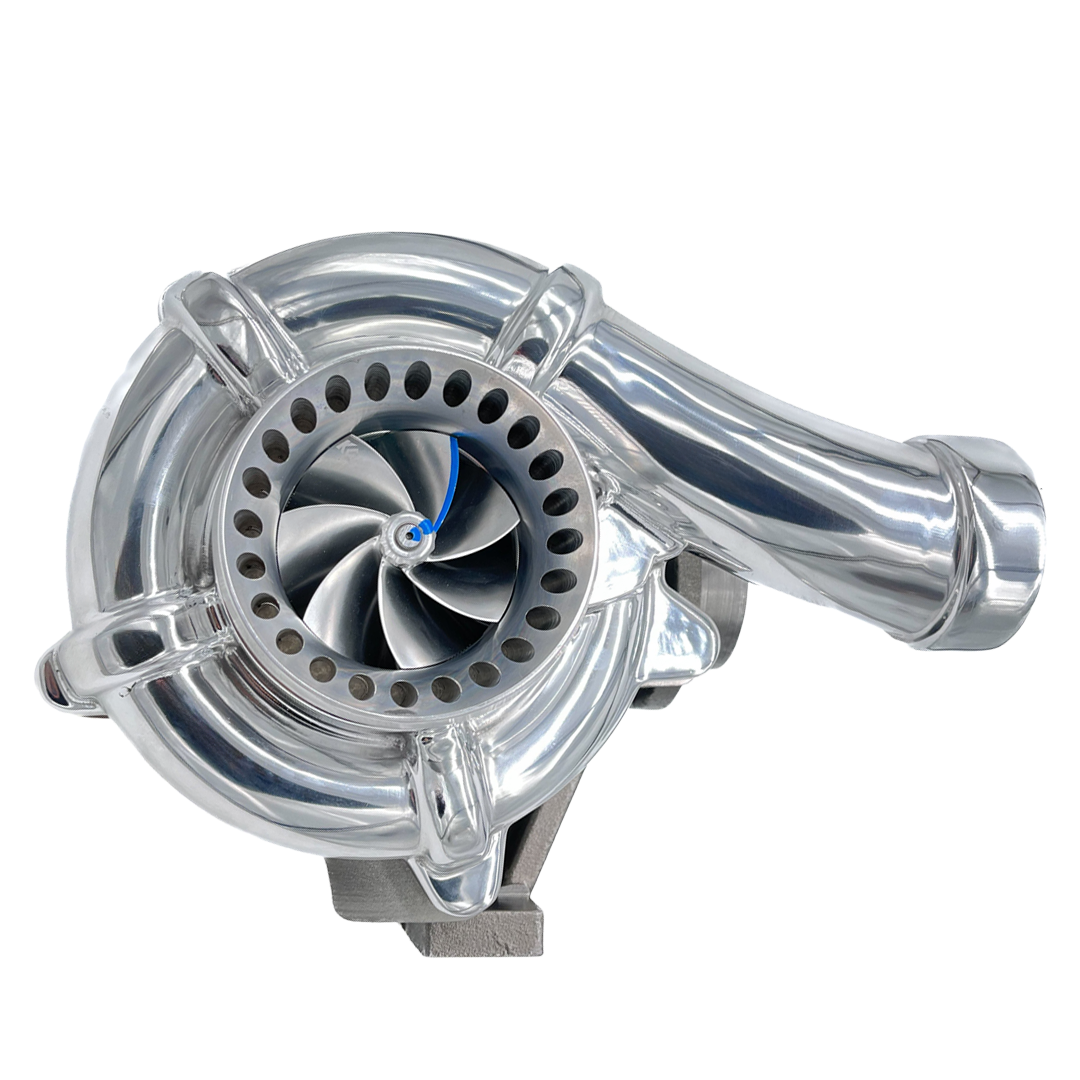 Polished KC Fusion Low Pressure Stage 1 Turbo for 6.4 Powerstroke 2008-2010 Front 302069