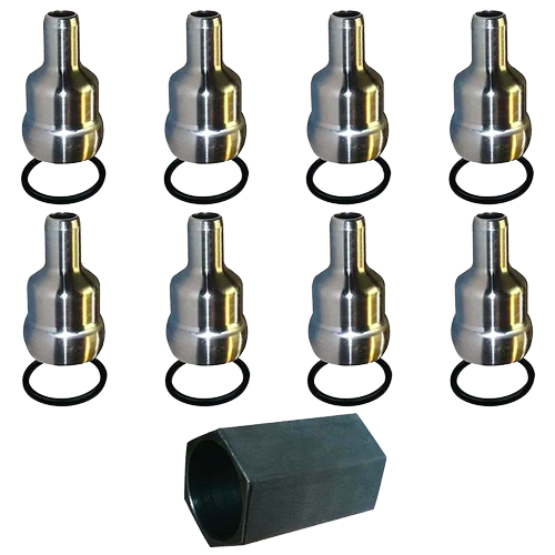 Bostech High Pressure Oil Rail Ball Tube (Set of 8) - 6.0 Powerstroke (2004.5-2007)