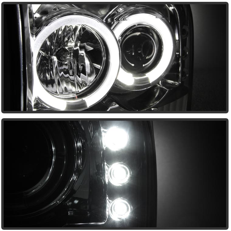 Spyder Chrome 1-PC. Projector Headlights W/ LED HALO - 6.0/7.3