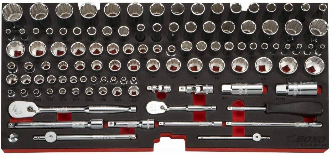 BOXO 185-Piece Metric and SAE Tool Set with 3-Drawer Hand Carry Box