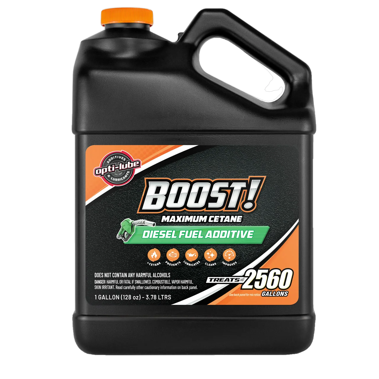 Opti-Lube Boost! Maximum Cetane Diesel Fuel Additive: 1 Gallon with Accessories (1 Hand Pump and 2 Empty 4oz Bottles) Treats up to 2,560 Gallons