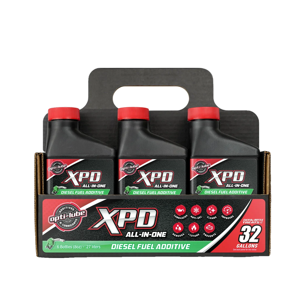 Opti-Lube XPD All-In-One Diesel Fuel Additive: 8oz 6 pack, Treats up to 32 Gallons per 8oz bottle