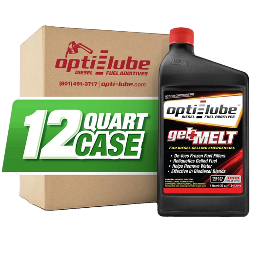Opti-Lube Gel Melt Diesel Fuel Additive for Emergency Use: Case of 12 Quarts (32oz), Each Quart Treats up to 100 Gallons