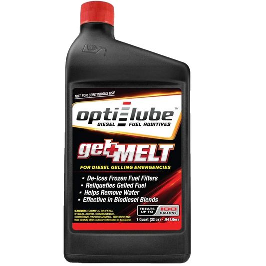 Opti-Lube Gel Melt Diesel Fuel Additive for Emergency Use: Quart (32oz), Treats up to 100 Gallons