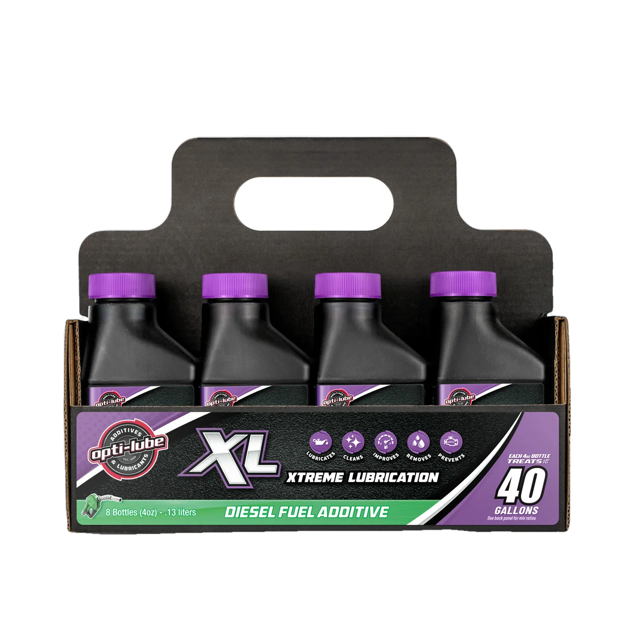 Opti-Lube XL Xtreme Lubricant Diesel Fuel Additive: 4oz 8 Pack, Treats up to 40 Gallons per 4oz Bottle