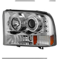 Spyder Chrome 1-PC. Projector Headlights W/ LED HALO - 6.0/7.3 Powerstroke (1999-2004)