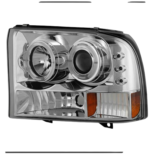 Spyder Chrome 1-PC. Projector Headlights W/ LED HALO - 6.0/7.3 Powerstroke (1999-2004)